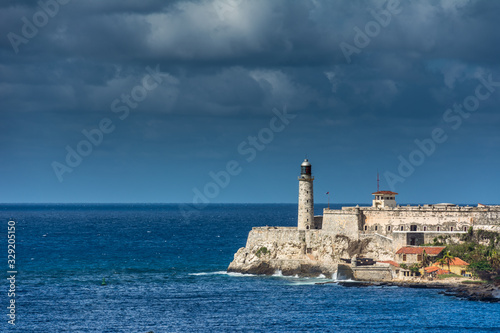 The fortress lighthouse watching the Havana bay area, Cuba