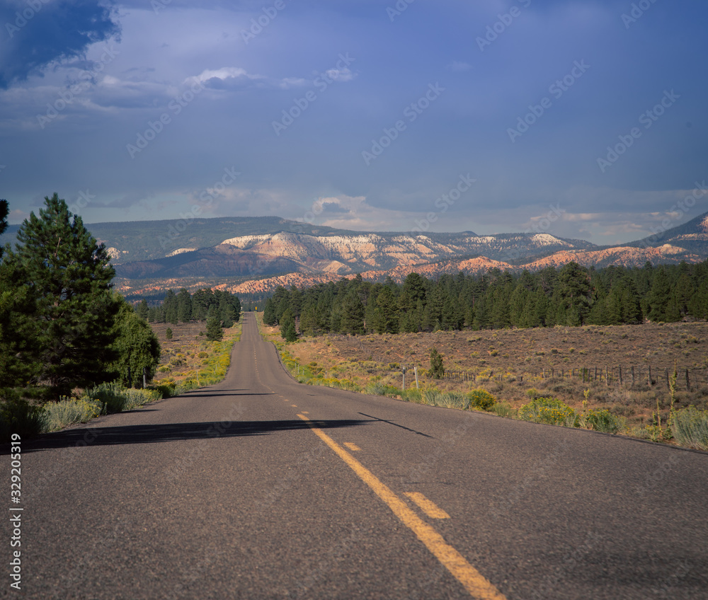 empty highway in Utah state
