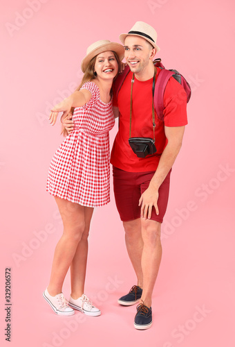 Couple of tourists on color...