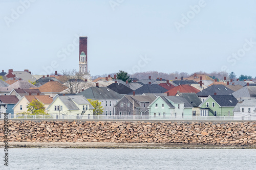 Neighborhood facing New Bedford hurricane barrier