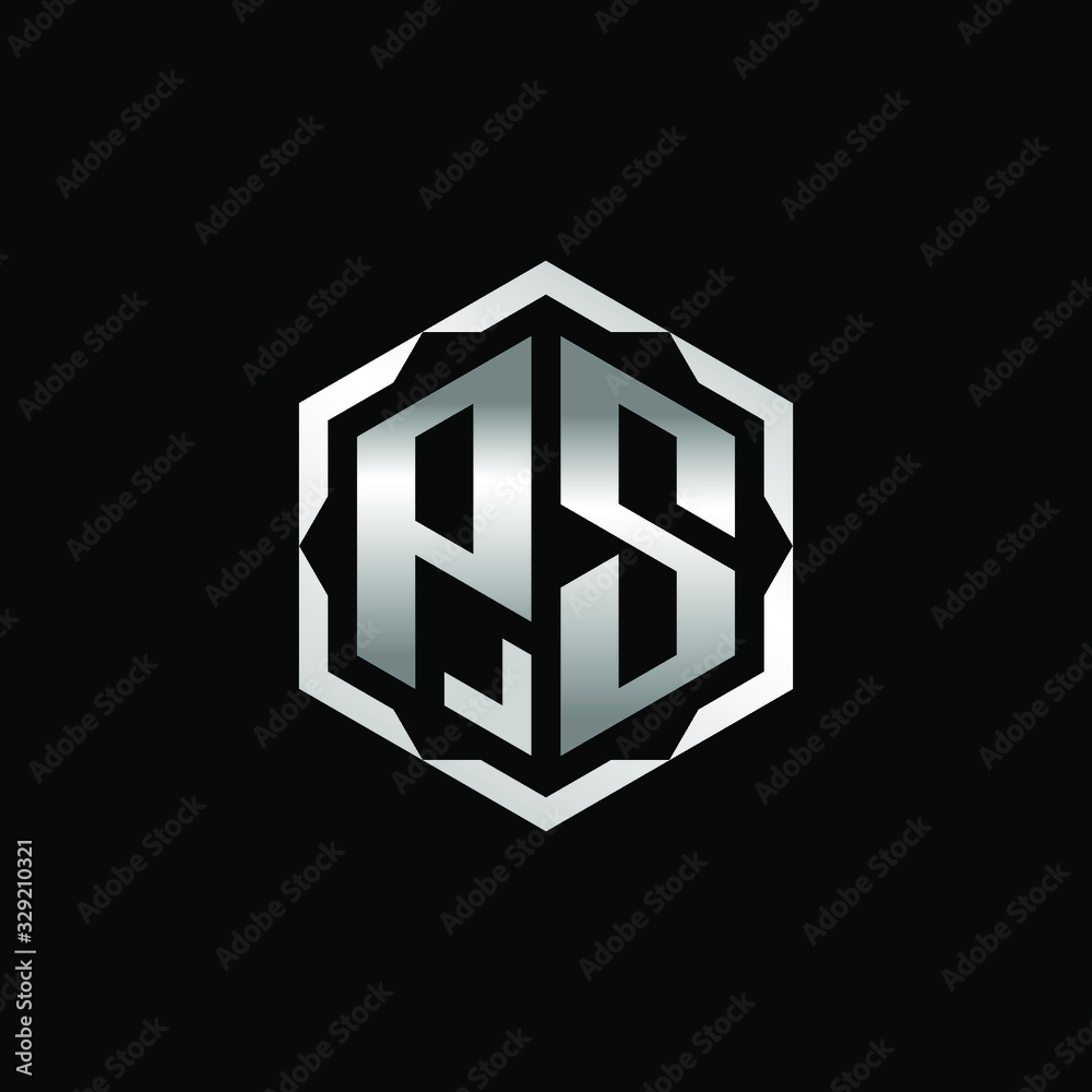 Initial Letters PS Hexagon Logo Design Initial Letters PS Hexagon Logo Design