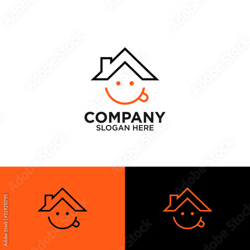 Smile home logo design template