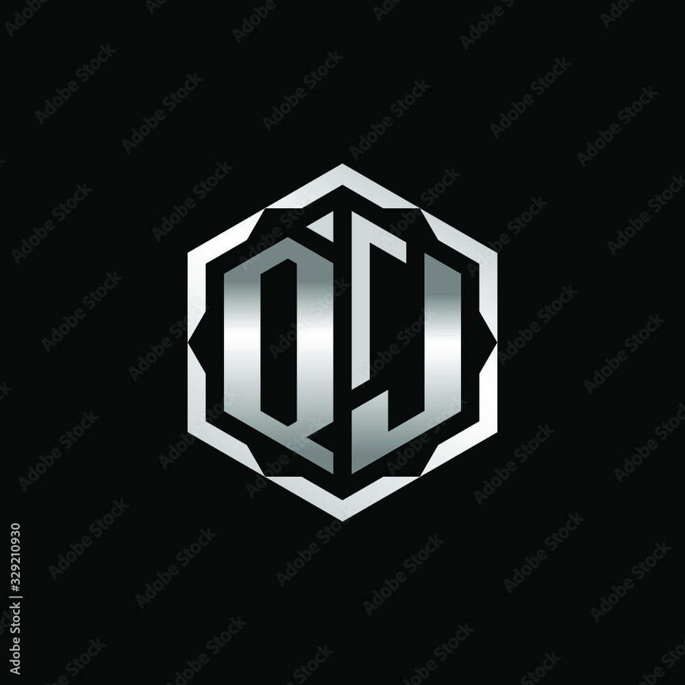 Initial Letters QJ Hexagon Logo Design Initial Letters QJ Hexagon Logo Design