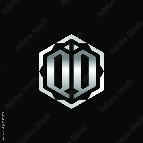 Initial Letters QQ Hexagon Logo Design