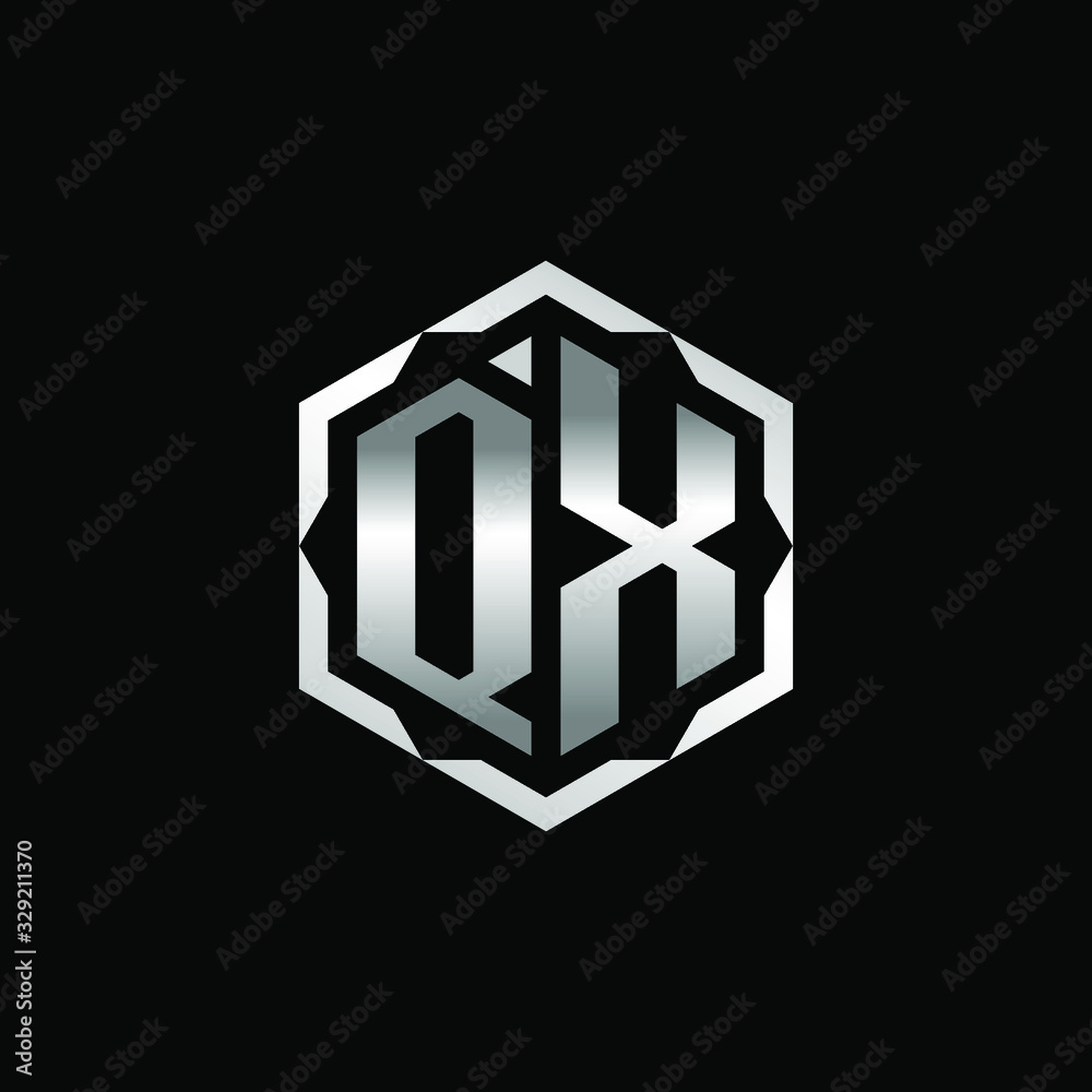 Initial Letters QX Hexagon Logo Design Initial Letters QX Hexagon Logo Design