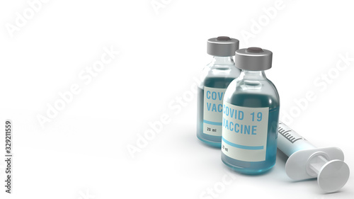 covid 19 vaccine 3d rendering for medicine content.