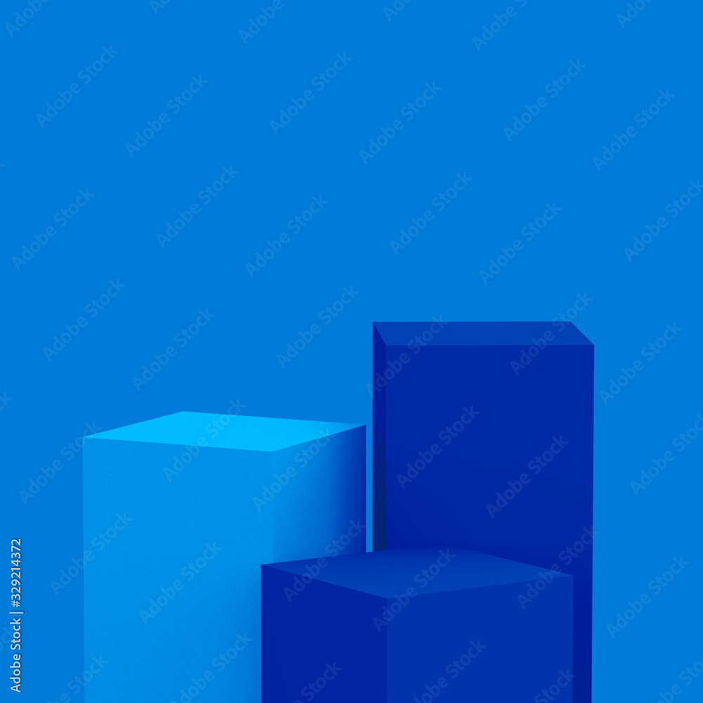 3d blue cubes square podium minimal studio background. Abstract 3d geometric shape object illustration render. Phantom blue color.Display for technology Innovation product. 3d blue cubes square podium minimal studio background. Abstract 3d geometric shape object illustration render. Phantom blue color.Display for technology Innovation product.