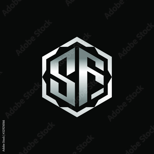 Initial Letters SF Hexagon Logo Design