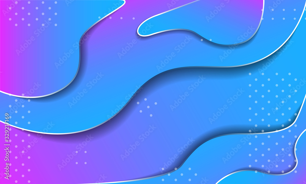 Wavy background with trendy gradient shapes composition