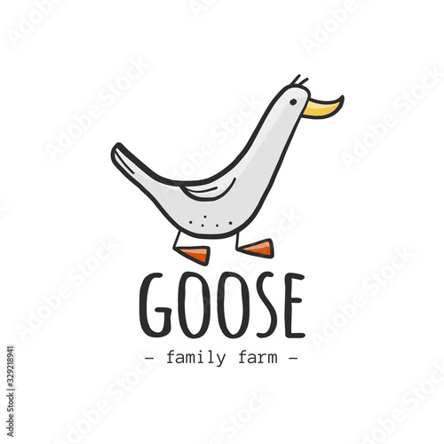 Goose logo design isolated on white. Illustration for business, website, shirt.