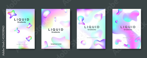 Liquid Gradient color background design. Set of poster covers with color vibrant gradient background. Futuristic design posters. Eps10 vector.
