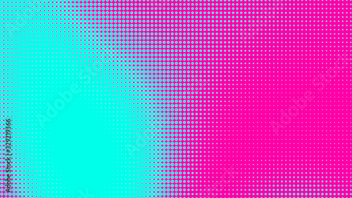 Dots halftone green pink color pattern gradient texture with technology digital background. Dots pop art comics with summer background.