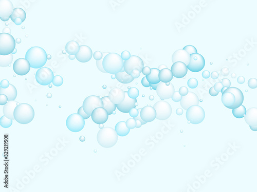 Soap foam bubbles, shampoo soapy effect background