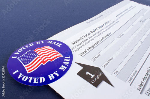 Absentee Voter, Vote by Mail Form, Application, Sticker