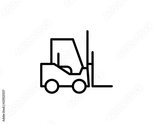 Forklift line icon