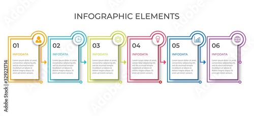 Presentation business infographic template with 6 options