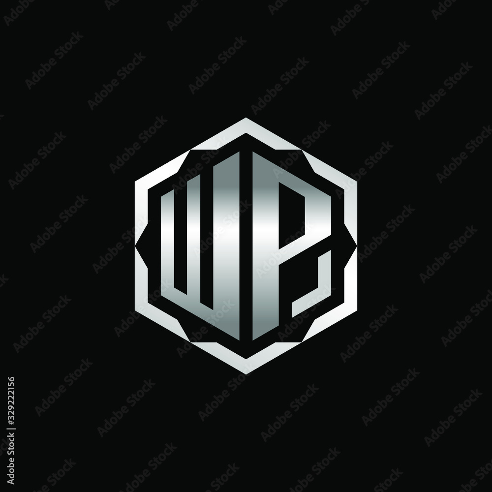 Initial Letters PW Hexagon Logo Design Initial Letters PW Hexagon Logo Design