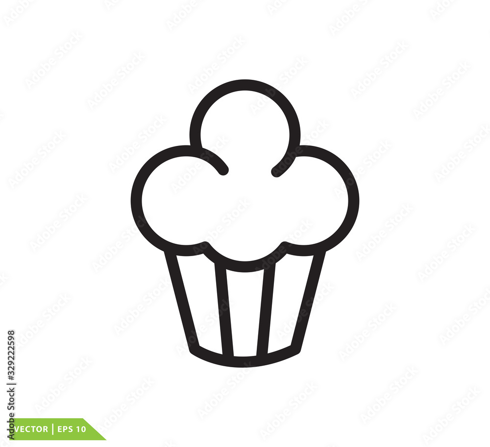 Cup cake icon vector logo design template Cup cake icon vector logo design template