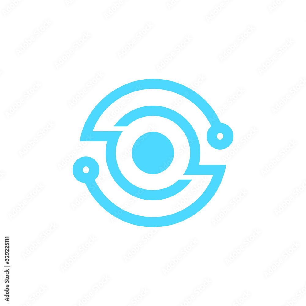 Circle technology icon. Vector tech logo. Network, internet, communication symbol. Abstract technology logo. Stock illustration Circle technology icon. Vector tech logo. Network, internet, communication symbol. Abstract technology logo. Stock illustration