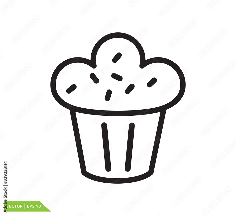 Cup cake icon vector logo design template Cup cake icon vector logo design template