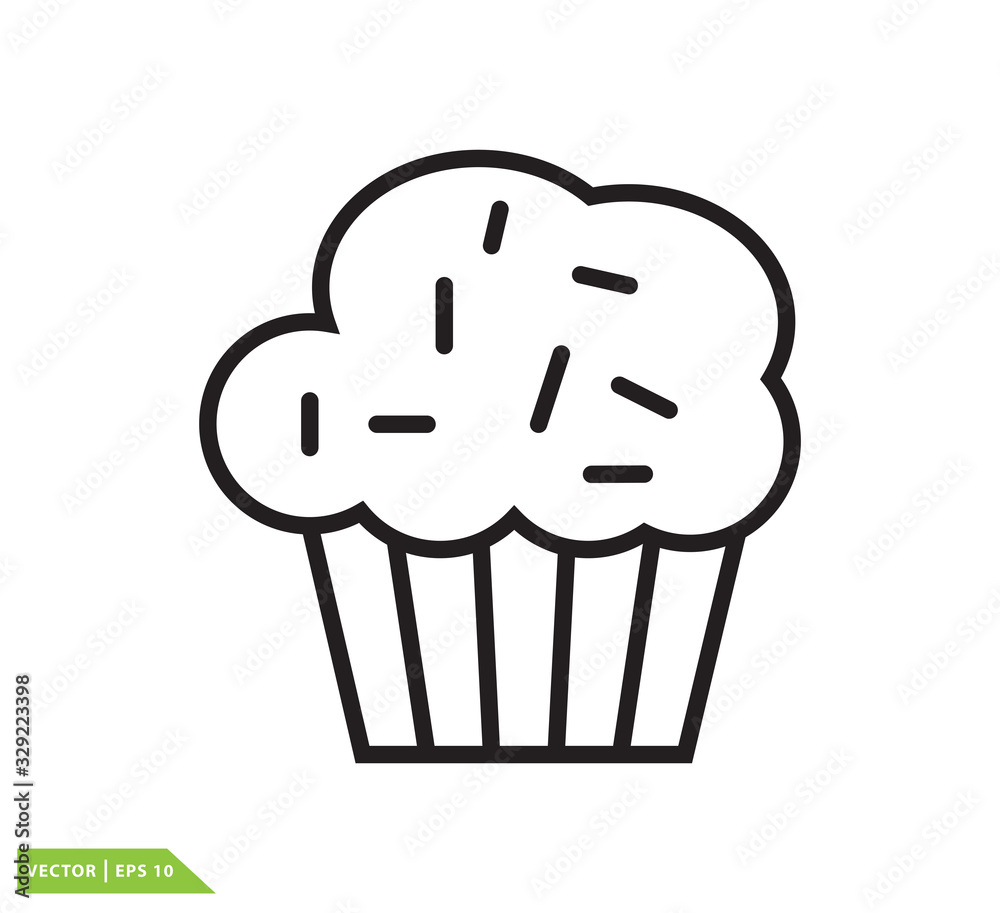 Cup cake icon vector logo design template Cup cake icon vector logo design template