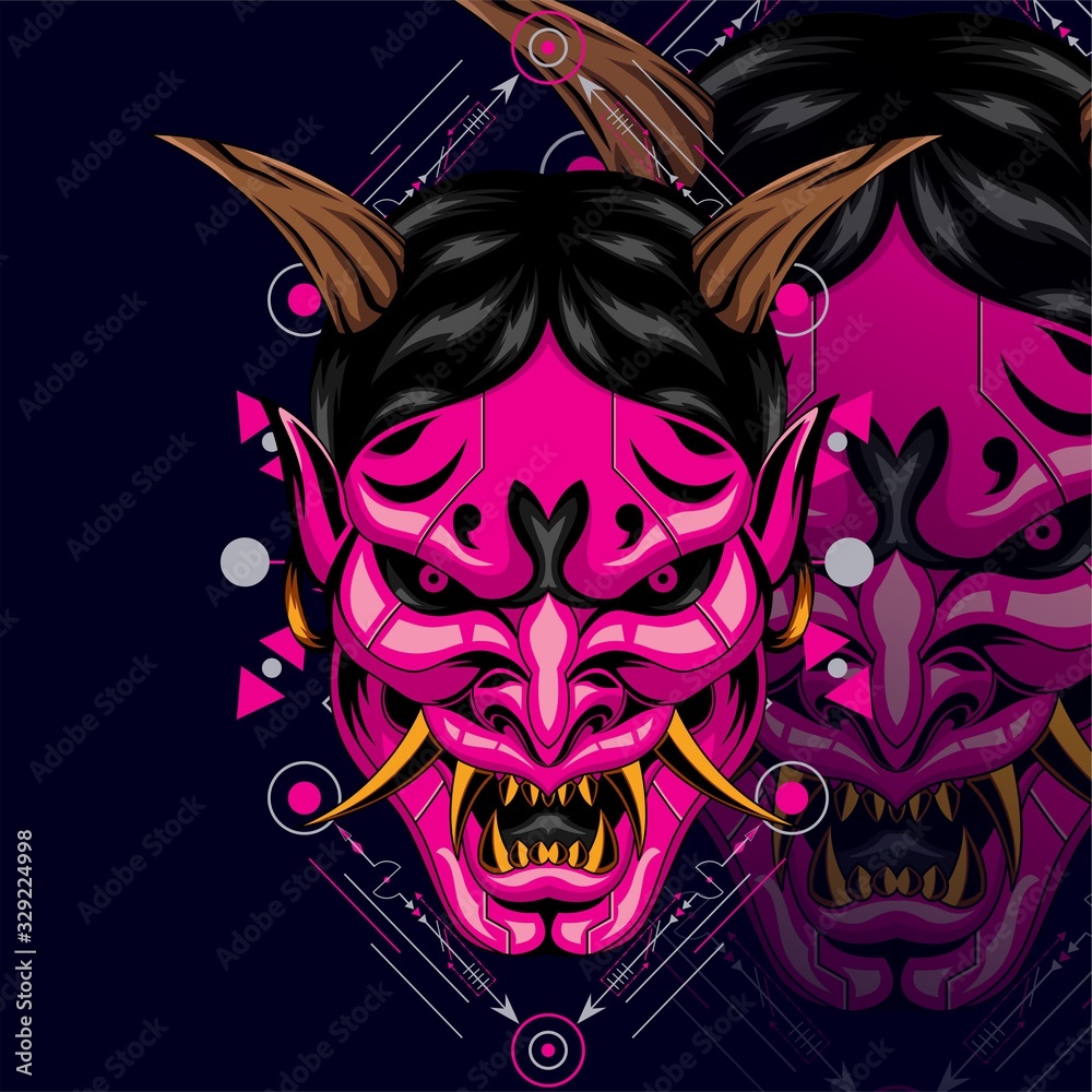 ONI MECHA DESIGN GEOMETRIC MAGENTA VALENTINE ONI MECHA DESIGN GEOMETRIC MAGENTA VALENTINE
