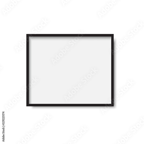Realistic picture frame with soft shadow. Vector