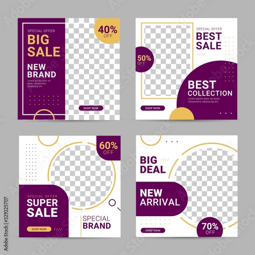 Social media square banner post template ad for business digital marketing
