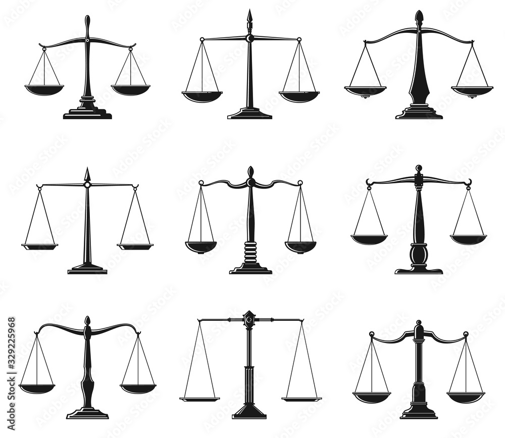 Scales of justice and law balance symbols Stock Vector Adobe Stock