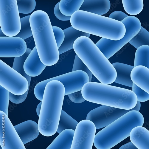Probiotic lactobacillus bacterias 3d background photo