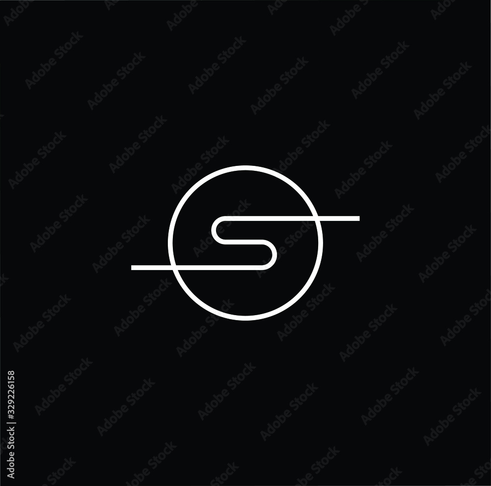 Minimal elegant monogram art logo. Outstanding professional trendy awesome artistic S SO OS initial based Alphabet icon logo. Premium Business logo White color on black background