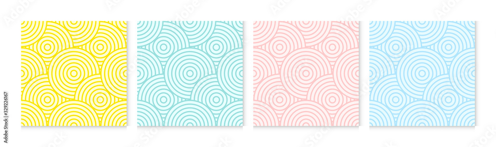 Fototapeta Background pattern seamless circle abstract colorful pastel colors. Summer background design.