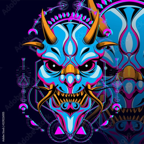 ONI MASK  GEOMETRIC GLITCH NEW
