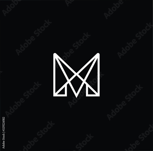 Minimal elegant monogram art logo. Outstanding professional trendy awesome artistic M MM MV VM MX XM initial based Alphabet icon logo. Premium Business logo White color on black background