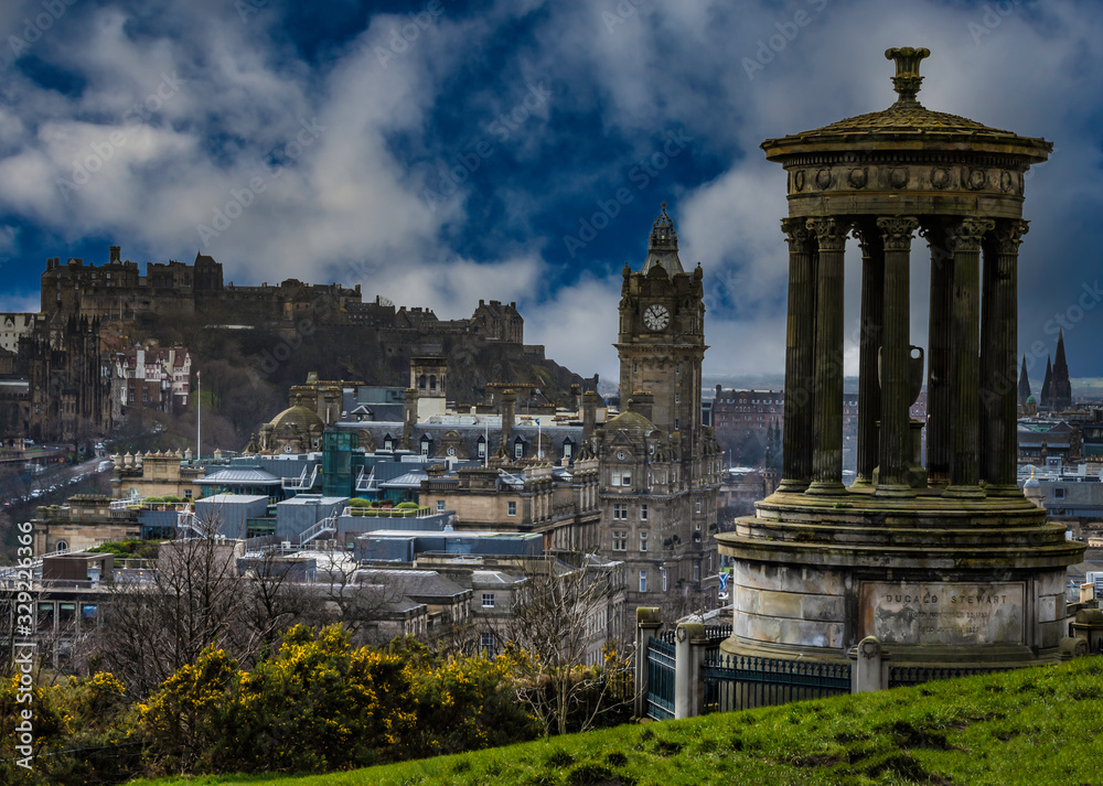 Edinburgh city view from Carlton hill, Scotland,uk.