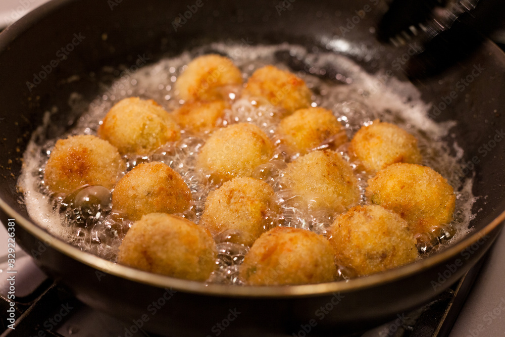 Makeing potato croquettes