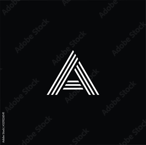 Minimal elegant monogram art logo. Outstanding professional trendy awesome artistic A AA AAA initial based Alphabet icon logo. Premium Business logo White color on black background