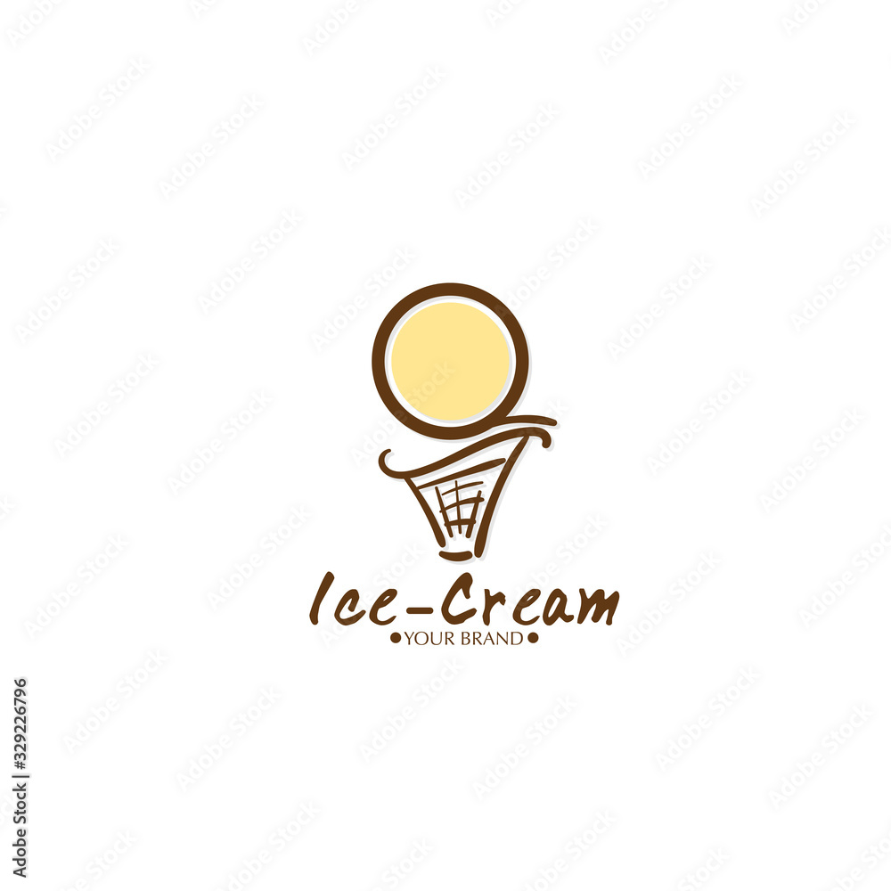 Fototapeta premium ice cream dessert icon logo brand design graphic object