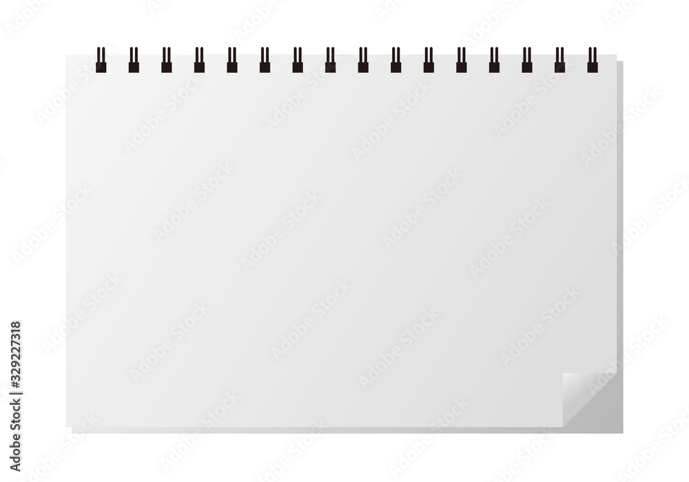 リングノートのイラスト 横位置 無地 Stock Vector Adobe Stock
