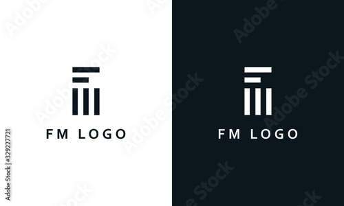 Minimal abstract line art letter FM logo. This logo icon incorporate with letter F and M in the creative way.