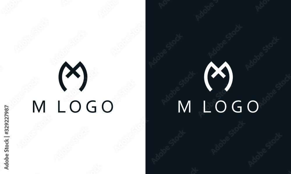 Minimal elegant line art letter M logo. Stock Vector | Adobe Stock