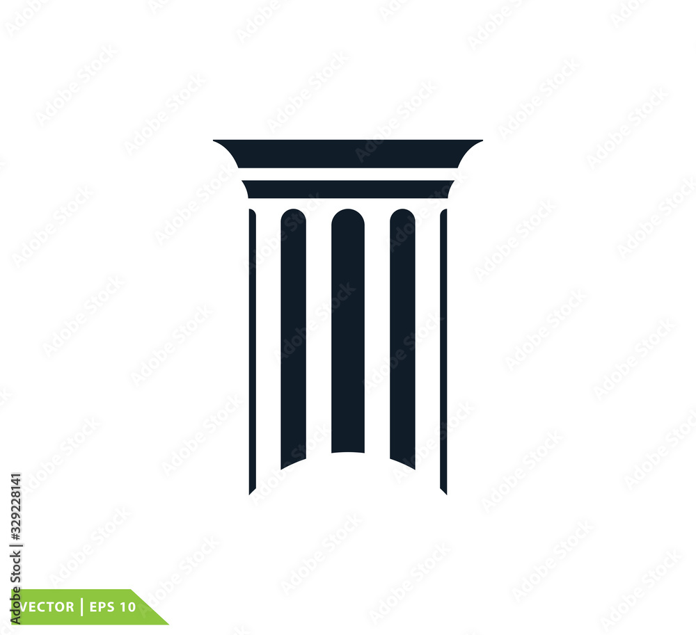 Pillar logo design template trendy