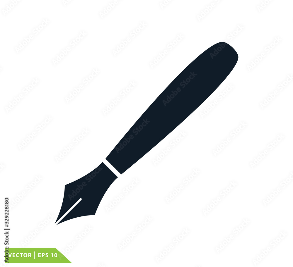 Obraz premium Fountain pen icon vector logo design template