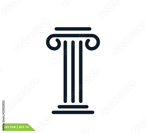 Pillar logo design template trendy