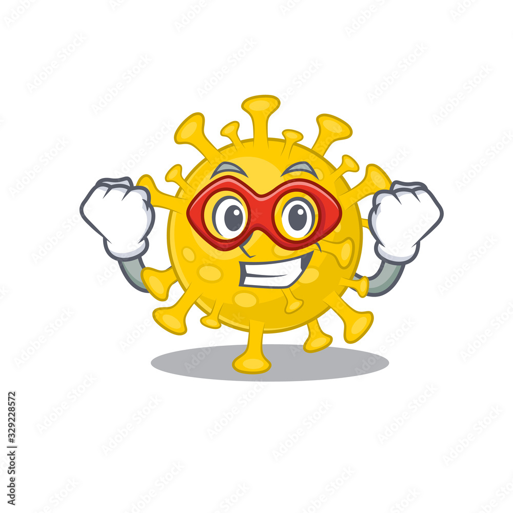 A picture of corona virus diagnosis in a Super hero cartoon character A picture of corona virus diagnosis in a Super hero cartoon character