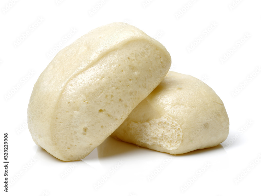 Chinese steamed roll. Close up on white background Chinese steamed roll. Close up on white background