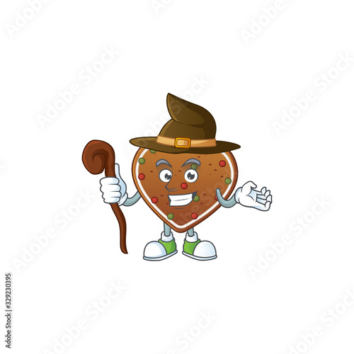 sweet and tricky Witch gingerbread love cartoon character