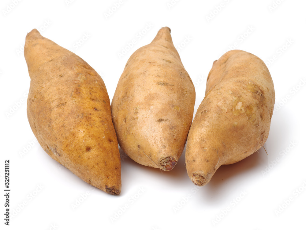 sweet potatoes on the white background sweet potatoes on the white background