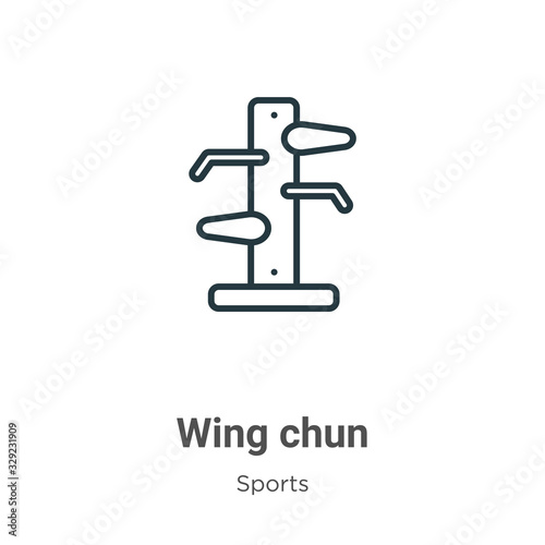 Wing chun outline vector icon. Thin line black wing chun icon, flat vector simple element illustration from editable sports and competition concept isolated stroke on white background