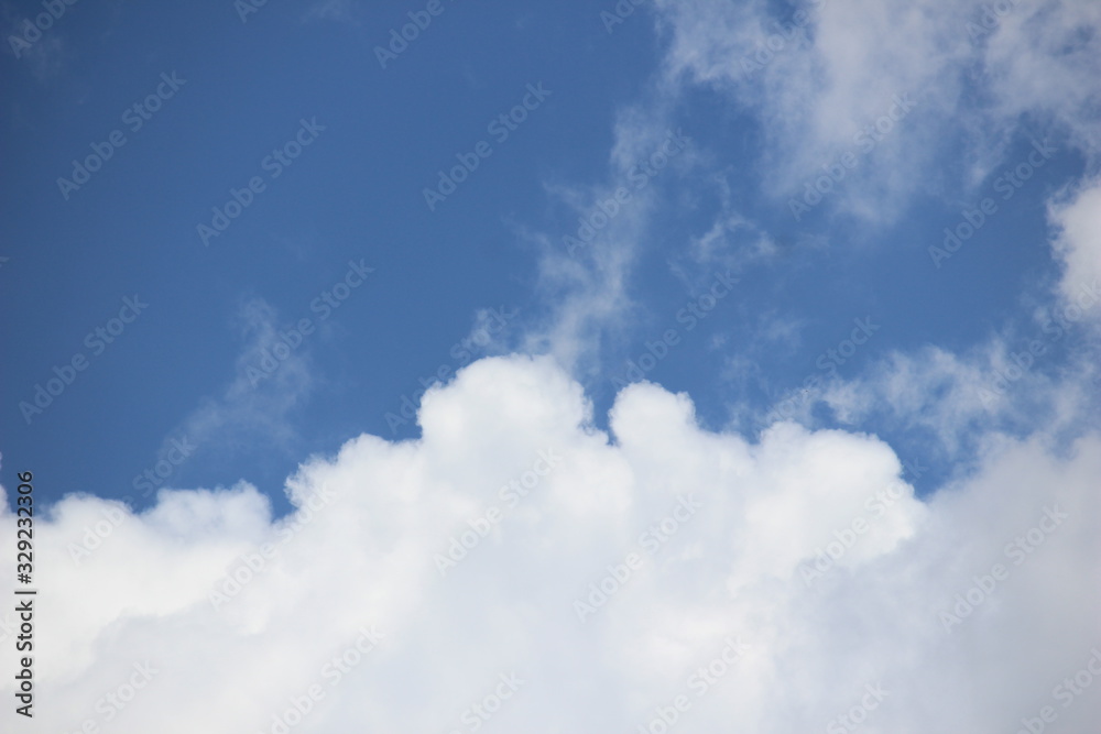 the beauty of white clouds in the blue sky